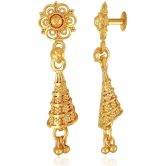 VIVASTRI Golden Drop Earrings ( Pack of 1 ) - Golden