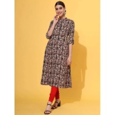 Vbuyz Rayon Printed A-line Womens Kurti - Black ( Pack of 1 ) - None