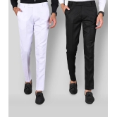 MANCREW - Black Polycotton Slim - Fit Mens Formal Pants ( Pack of 2 ) - None