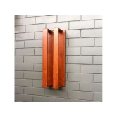 BARISH-Towel Holder | Wall Mount Towel Holder Organiser | Handcrafted with Rubberwood | Superior Finish & Unique Contemporary Design | 13 x 20 x 53CM  - Tobacco Brown