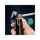 HORSE FIT Smart Fingerprint Sensor Lighter with Indicator Light, Compact & Portable Design, Smart Sensor Gas Lighter, USB Rechargeable Lighter Touch Screen - Black