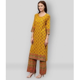 KIPEK - Yellow Straight Cotton Women's Stitched Salwar Suit ( Pack of 1 ) - L