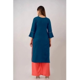 Kapadia - Teal Rayon Womens Straight Kurti ( Pack of 1 ) - None