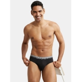 Jockey US07 Men Super Combed Cotton Elastane Solid Brief with Ultrasoft Waistband - Black - None