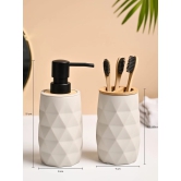 VON CASA 2Pcs Grey Plastic Bathroom Set