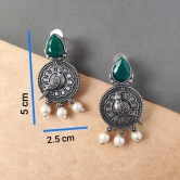 Beautiful silver look alike oxidised  bird design stud dangler earrings for women and girls for diwali festival ethnic wear