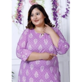 Swasti Cotton Printed Straight Womens Kurti - Purple ( Pack of 1 ) - None