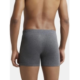 Jockey 8008 Men Super Combed Cotton Rib Solid Boxer Brief - Charcoal Melange - None