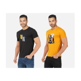 CHOZI Cotton Blend Regular Fit Printed Half Sleeves Men's T-Shirt - Multicolor ( Pack of 2 ) - None