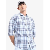 Ketch Cotton Blend Regular Fit Checks Full Sleeves Mens Casual Shirt - Light Blue ( Pack of 1 ) - None