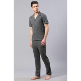 Men Solid Grey Co-ord Set