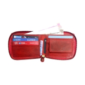 Vital King Men Travel Red Genuine Leather RFID Wallet (7 Card Slots)