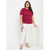 AUSTIVO - Maroon Cotton Blend Womens Regular Top ( Pack of 1 ) - None