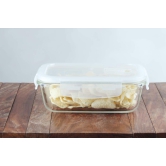 Femora Borosilicate Glass Lunch Box, Set of 2, Clear