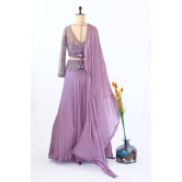 Lavender Embroidered Lehenga Set  in Purple