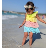 Cotton Malmal Ruffle Tiered Dress | Popsicle | 0-12 Years-10-12Y