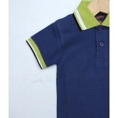 Boys Navy Solid Polo T-Shirt