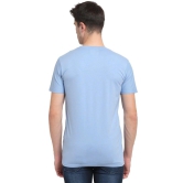 Rodamo  Men Blue Solid Round Neck T-shirt