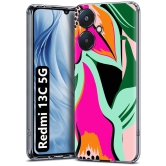 Fashionury Multicolor Printed Back Cover Silicon Compatible For Redmi 13C 5G ( Pack of 1 )