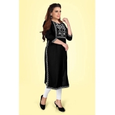 Kapadia - Black Rayon Womens Straight Kurti ( Pack of 1 ) - None