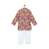 Boys Kurta Set Printed Mango - Purple 5Y