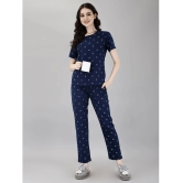 Smarty Pants Blue Cotton Womens Nightwear Nightsuit Sets ( Pack of 1 ) - None