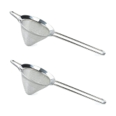 Dynore Steel Silver Strainers 2 Pc - Silver