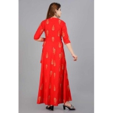 Smien - Red Rayon Women''s Anarkali Kurti ( Pack of 1 ) - None