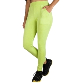 KARARO JEGGINGS - Cotton Blend Skinny Fit Fluorescent Green Womens Jeggings ( Pack of 2 ) - None