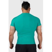 Fuaark Sea Green Nylon Slim Fit Mens Sports T-Shirt ( Pack of 1 ) - None