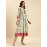 Rangita Women Sea Green Silk Embroidered Calf Length Anarkali Kurti - None