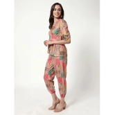 Zima Leto Womens Digital Printed Patchwork Style Top With Pant Set - None