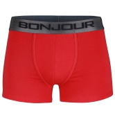 Men's Mid-Rise Premia Cotton Trunk With Elasticated Band - Red Red M