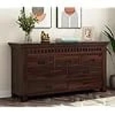 SAHIRAM CHOUDHARY ;  Solid Sheesham Wood Wooden Chest of Drawers with 7 Drawer Storage | Multipurpose Sideboard Cabinet Rack Display Unit for Bedroom Kitchen Cabinet, Walnut Finish