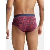 Jockey US52 Men Super Combed Cotton Printed Brief - Brick Red - None