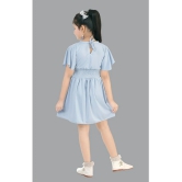 Coxxup Light Blue Crepe Girls Frock ( Pack of 1 ) - None