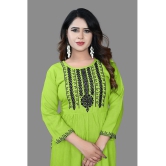 haya fashion - Lime Green Rayon Women's Straight Kurti ( Pack of 1 ) - None