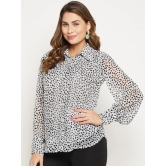 Relaxed Button Cuff Printed Georgette Casual Shirt