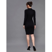 Miss Chase Polyester Solid Above Knee Womens Bodycon Dress - Black ( Pack of 1 ) - None