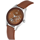 Septem Brown Leather Analog Couples Watch