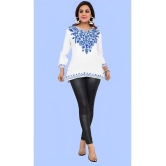 PPTHEFASHIONHUB Cotton Embroidered Straight Womens Kurti - White ( Pack of 1 ) - None