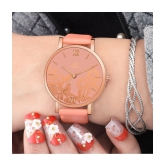 Septem Peach Leather Analog Womens Watch