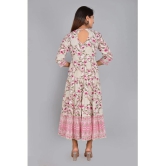 Smien Rayon Printed Anarkali Womens Kurti - Pink ( Pack of 1 ) - None