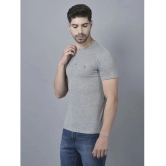 Dollar Cotton Blend Regular Fit Solid Half Sleeves Mens T-Shirt - Melange Grey ( Pack of 1 ) - None