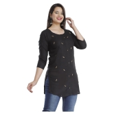 JC4U - Black Viscose Womens Straight Kurti ( Pack of 1 ) - XL