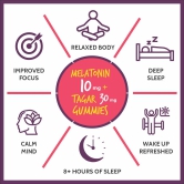 Carbamide Forte Melatonin 10mg Gummies - with TAGARA, L Tryptophan & Vitamin B6 | Sleep Aid Supplement – 60 Veg Gummies