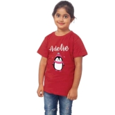 Girls Cotton Adelie Half Sleeve TShirt (Maroon) PID41474