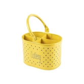 Polka Dot Cutlery Holder - Yellow