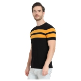 Glito Cotton Blend Black Color Block T-Shirt - None