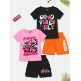 Trampoline Multi Cotton Blend Girls Top With Shorts ( Pack of 2 ) - None